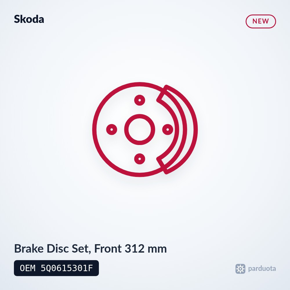 Brake Disc Set, Front 312 mm - Skoda Octavia III 2013-2020