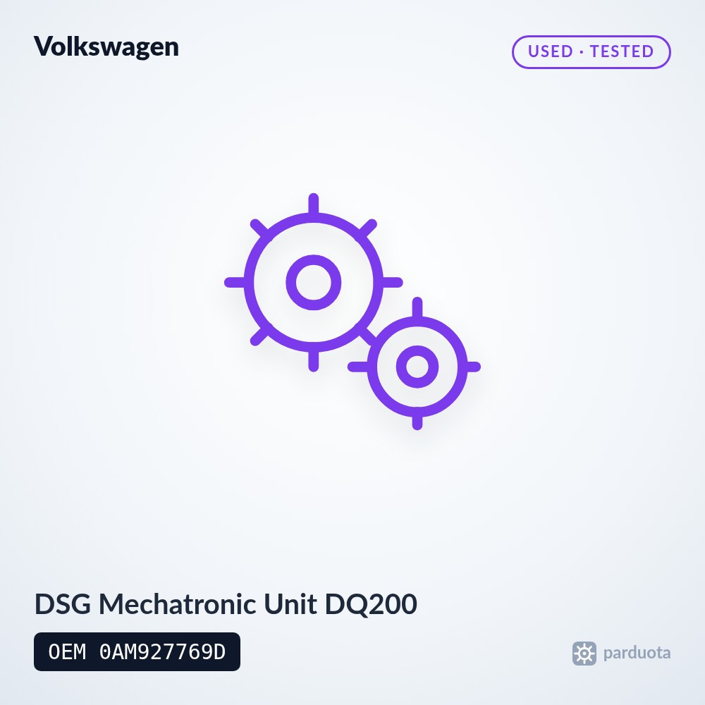 DSG Mechatronic Unit DQ200 - Volkswagen Golf / Polo / Octavia 2008-2016