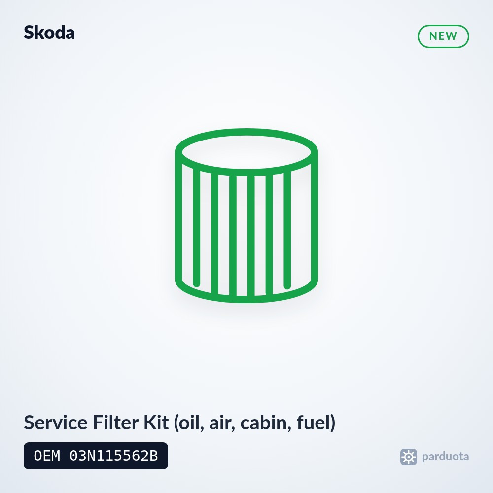 Service Filter Kit (oil, air, cabin, fuel) - Skoda Octavia III 2.0 TDI 2013-2020
